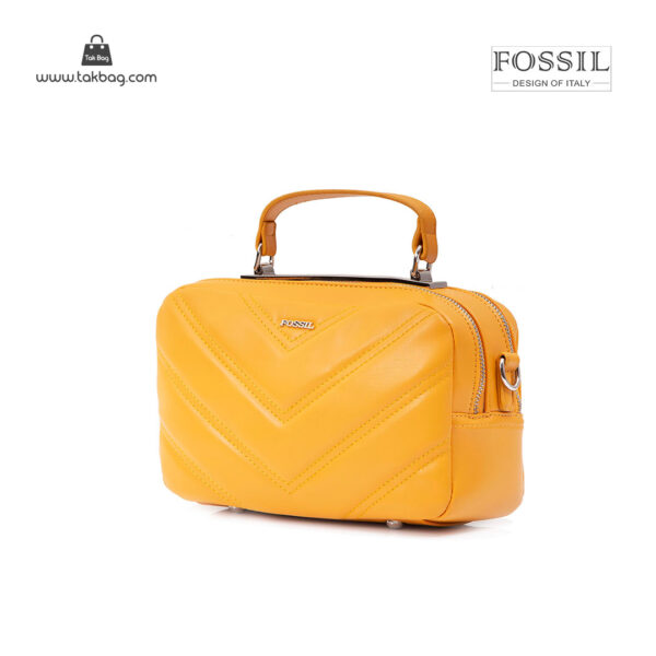 کیف رودوشی زنانه کد TB-6134 برند فسیل رنگ زرد از جلو ( fossil tb-6134 )