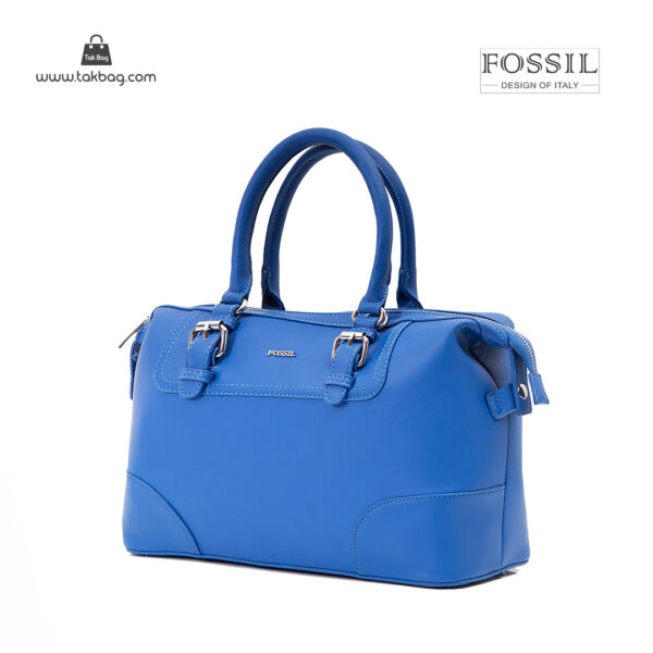 کیف دستی زنانه کد TB-6137 برند فسیل رنگ آبی از جلو ( fossil tb-6137 )