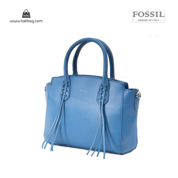 کیف دستی زنانه کد TB-6138 برند فسیل رنگ آبی از جلو ( fossil tb-6138 )