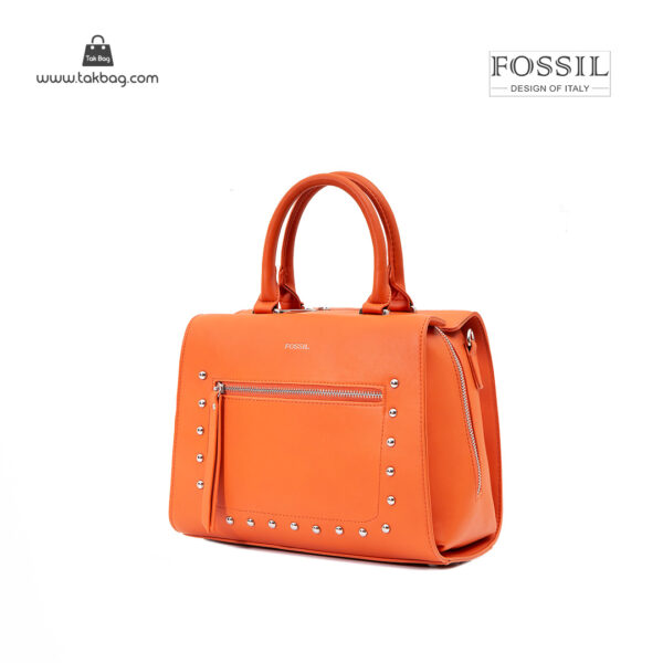 کیف دستی زنانه کد TB-6139 برند فسیل رنگ نارنجی از جلو ( fossil tb-6139 )