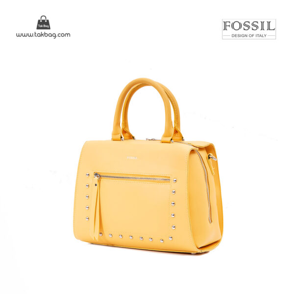 کیف دستی زنانه کد TB-6139 برند فسیل رنگ زرد از جلو ( fossil tb-6139 )