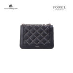 کیف رودوشی زنانه کد TB-6140 برند فسیل رنگ مشکی از جلو ( fossil tb-6140 )