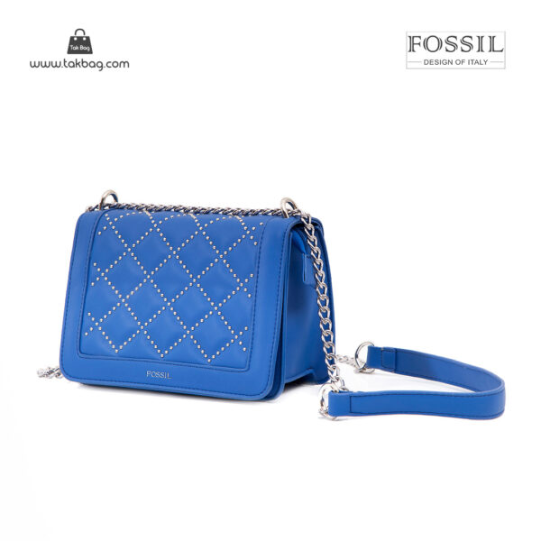 کیف رودوشی زنانه کد TB-6140 برند فسیل رنگ آبی از جلو ( fossil tb-6140 )