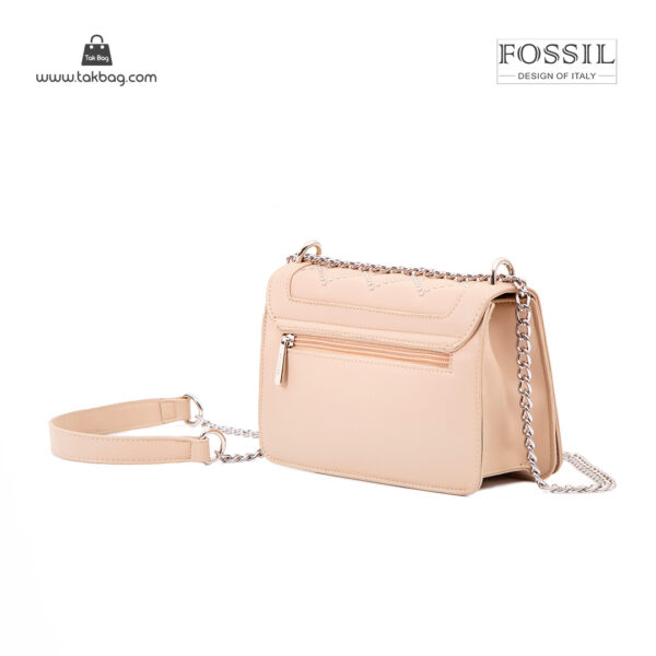 کیف رودوشی زنانه کد TB-6140 برند فسیل رنگ کمل از پشت ( fossil tb-6140 )