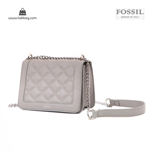کیف رودوشی زنانه کد TB-6140 برند فسیل رنگ طوسی از جلو ( fossil tb-6140 )