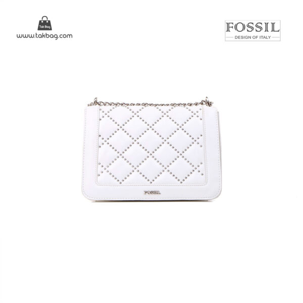 کیف رودوشی زنانه کد TB-6140 برند فسیل رنگ سفید از جلو ( fossil tb-6140 )