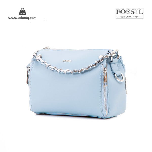 کیف رودوشی زنانه کد TB-6141 برند فسیل رنگ آبی از جلو ( fossil tb-6141 )