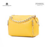 کیف رودوشی زنانه کد TB-6141 برند فسیل رنگ زرد از جلو ( fossil tb-6141 )