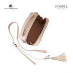کیف رودوشی زنانه کد TB-6146 برند فسیل رنگ کرم از بالا ( fossil tb-6146 )