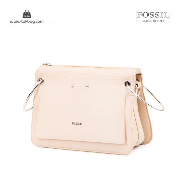 کیف رودوشی زنانه کد TB-6147 برند فسیل رنگ کمل از جلو ( fossil tb-6147 )