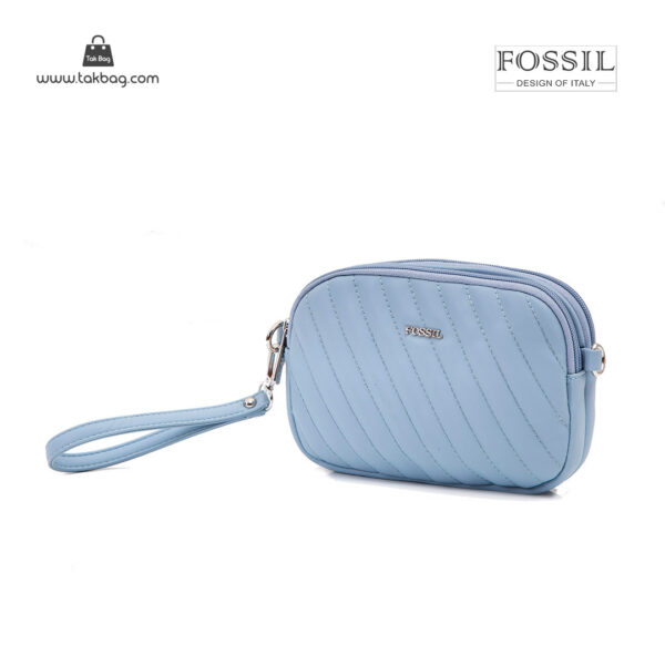 کیف رودوشی زنانه کد TB-6149 برند فسیل رنگ آبی از جلو ( fossil tb-6149 )