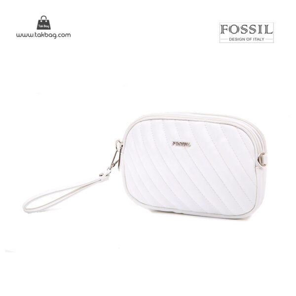کیف رودوشی زنانه کد TB-6149 برند فسیل رنگ سفید از جلو ( fossil tb-6149 )