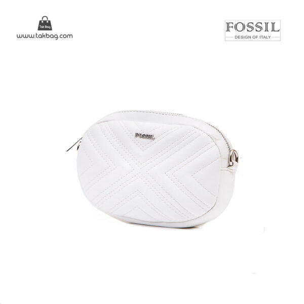 کیف رودوشی کمری زنانه کد TB-6150 برند فسیل رنگ سفید از جلو ( fossil tb-6150 )