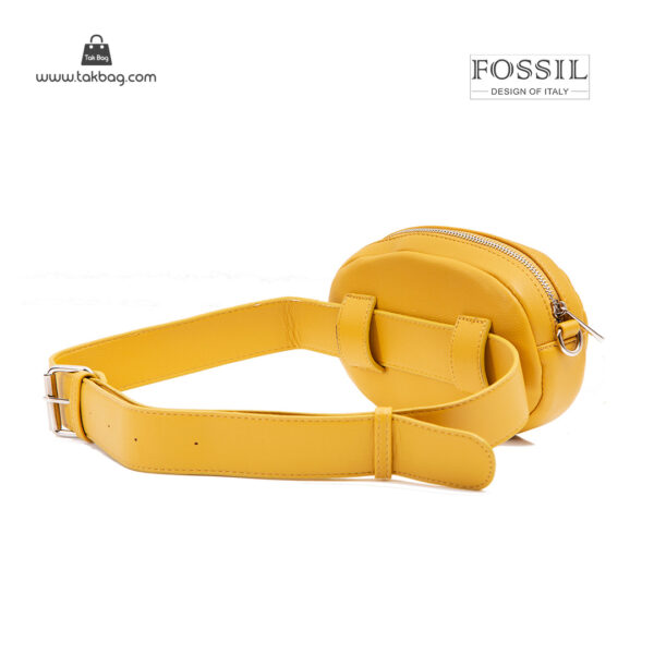 کیف رودوشی کمری زنانه کد TB-6150 برند فسیل رنگ زرد از پشت ( fossil tb-6150 )