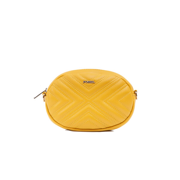 کیف رودوشی کمری زنانه کد TB-6150 برند فسیل رنگ زرد از جلو ( fossil tb-6150 )