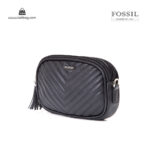 کیف رودوشی کمری زنانه کد TB-6151 برند فسیل رنگ مشکی از جلو ( fossil tb-6151 )