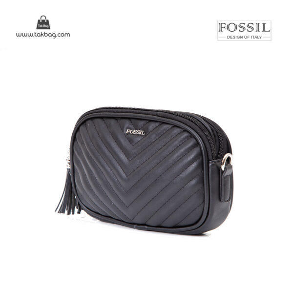 کیف رودوشی کمری زنانه کد TB-6151 برند فسیل رنگ مشکی از جلو ( fossil tb-6151 )