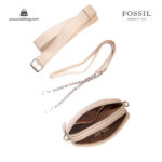 کیف رودوشی کمری زنانه کد TB-6151 برند فسیل رنگ کمل از بالا ( fossil tb-6151 )