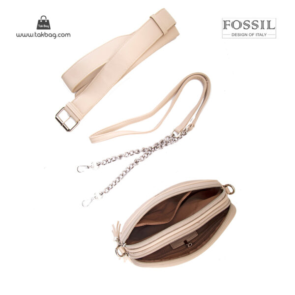 کیف رودوشی کمری زنانه کد TB-6151 برند فسیل رنگ کمل از بالا ( fossil tb-6151 )