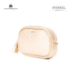 کیف رودوشی کمری زنانه کد TB-6151 برند فسیل رنگ طلایی از جلو ( fossil tb-6151 )