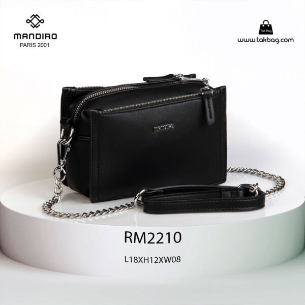 کیف رودوشی زنانه کد RM-2210 برند ماندیرو رنگ مشکی از جلو ( mandiro RM-2210 )