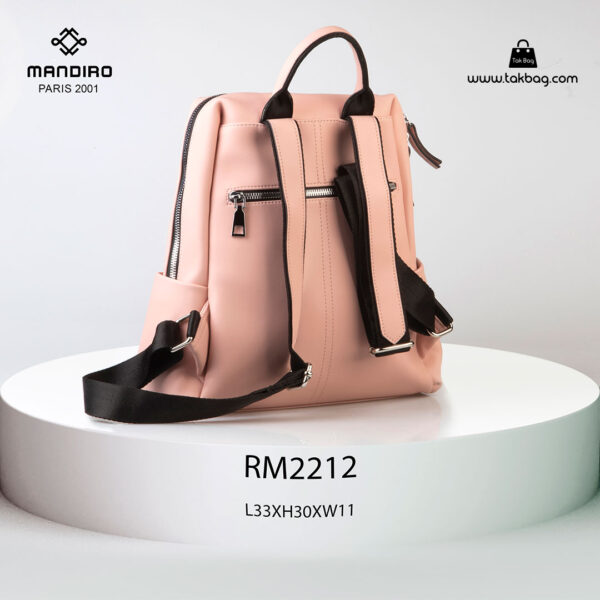 کوله پشتی زنانه کد RM-2212 برند ماندیرو رنگ صورتی از عقب ( mandiro RM-2212 )