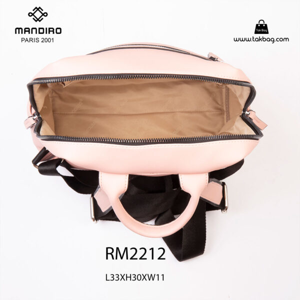 کوله پشتی زنانه کد RM-2212 برند ماندیرو رنگ صورتی از بالا ( mandiro RM-2212 )