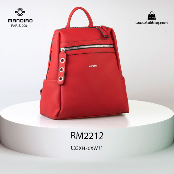 کوله پشتی زنانه کد RM-2212 برند ماندیرو رنگ قرمز از جلو ( mandiro RM-2212 )