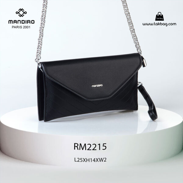کیف رودوشی زنانه کد RM-2215 برند ماندیرو رنگ مشکی از جلو ( mandiro RM-2215 )