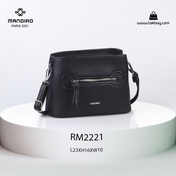کیف رودوشی زنانه کد RM-2221 برند ماندیرو رنگ مشکی از جلو ( mandiro RM-2221 )