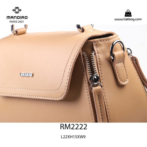 کیف رودوشی زنانه کد RM-2222 برند ماندیرو رنگ کافی از نزدیک ( mandiro RM-2222 )