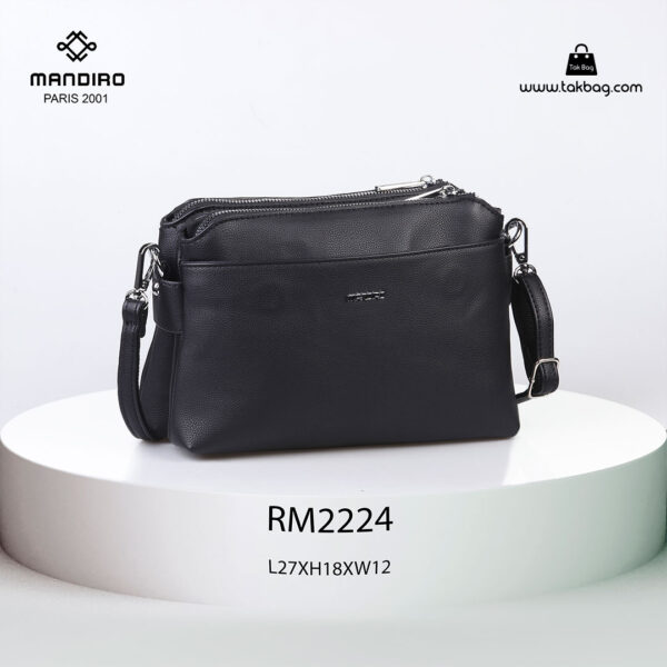 کیف رودوشی زنانه کد RM-2224 برند ماندیرو رنگ مشکی از جلو ( mandiro RM-2224 )