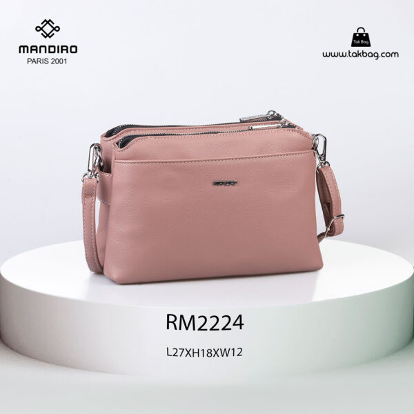 کیف رودوشی زنانه کد RM-2224 برند ماندیرو رنگ صورتی از جلو ( mandiro RM-2224 )