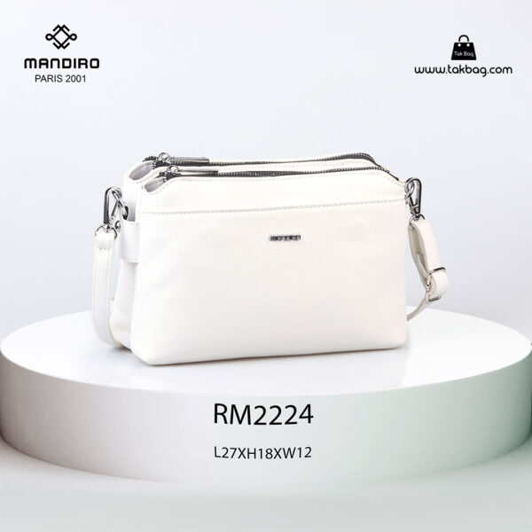 کیف رودوشی زنانه کد RM-2224 برند ماندیرو رنگ سفید از جلو ( mandiro RM-2224 )