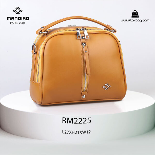 کیف رودوشی زنانه کد RM-2225 برند ماندیرو رنگ خردلی از جلو ( mandiro RM-2225 )