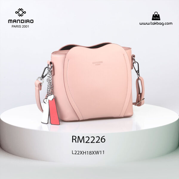 کیف رودوشی زنانه کد RM-2226 برند ماندیرو رنگ صورتی از جلو ( mandiro RM-2226 )