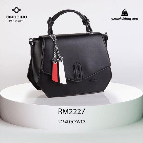 کیف رودوشی زنانه کد RM-2227 برند ماندیرو رنگ مشکی از جلو ( mandiro RM-2227 )