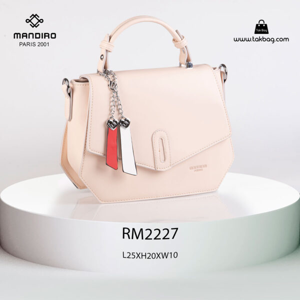 کیف رودوشی زنانه کد RM-2227 برند ماندیرو رنگ صورتی از جلو ( mandiro RM-2227 )