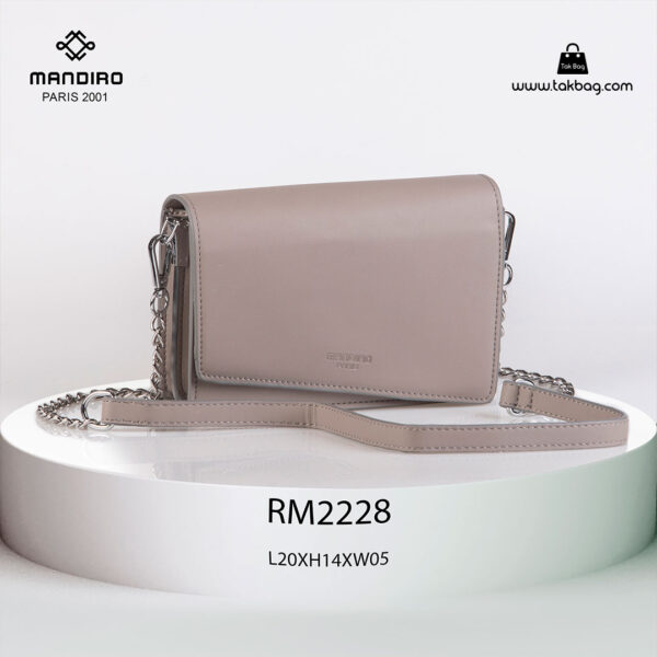 کیف رودوشی زنانه کد RM-2228 برند ماندیرو رنگ طوسی از جلو ( mandiro RM-2228 )