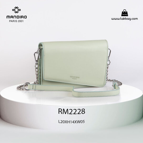 کیف رودوشی زنانه کد RM-2228 برند ماندیرو رنگ سبز از جلو ( mandiro RM-2228 )