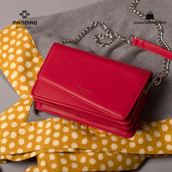 کیف رودوشی زنانه کد RM-2228 برند ماندیرو رنگ قرمز فانتزی ( mandiro RM-2228 )