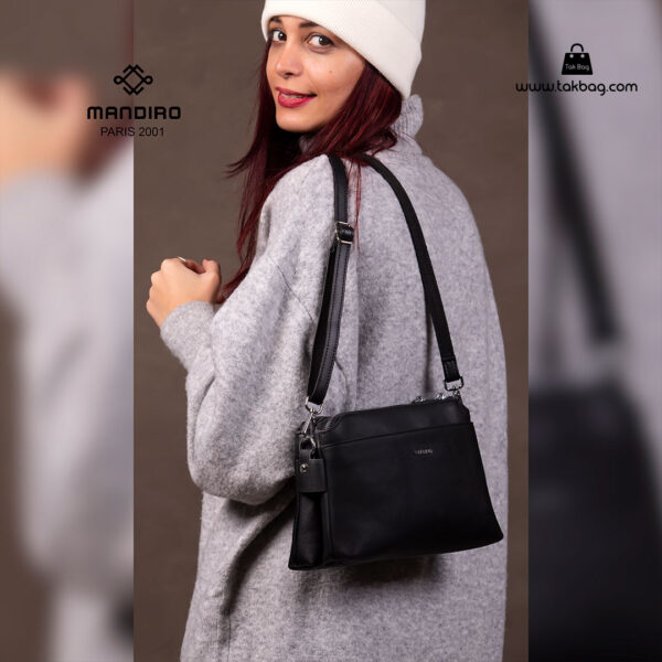 کیف رودوشی زنانه کد RM-2224 برند ماندیرو رنگ مشکی با مدل ( mandiro RM-2224 )