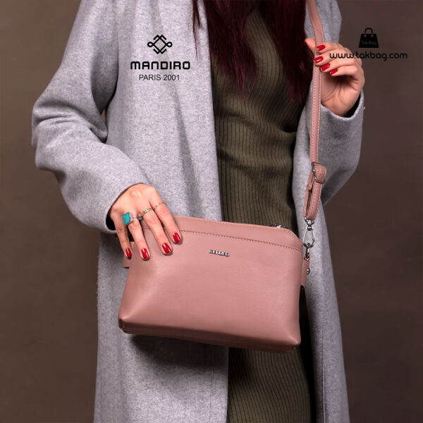 کیف رودوشی زنانه کد RM-2224 برند ماندیرو رنگ صورتی با مدل ( mandiro RM-2224 )