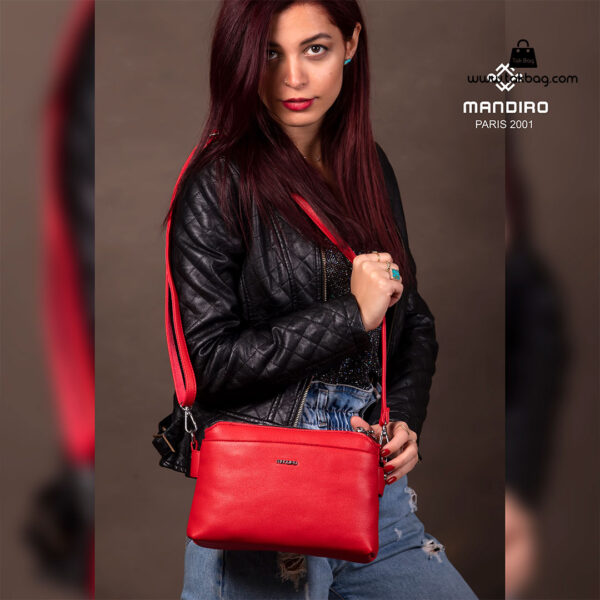 کیف رودوشی زنانه کد RM-2224 برند ماندیرو رنگ قرمز با مدل ( mandiro RM-2224 )