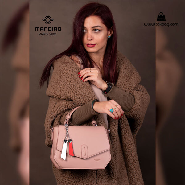 کیف رودوشی زنانه کد RM-2227 برند ماندیرو رنگ صورتی با مدل ( mandiro RM-2227 )