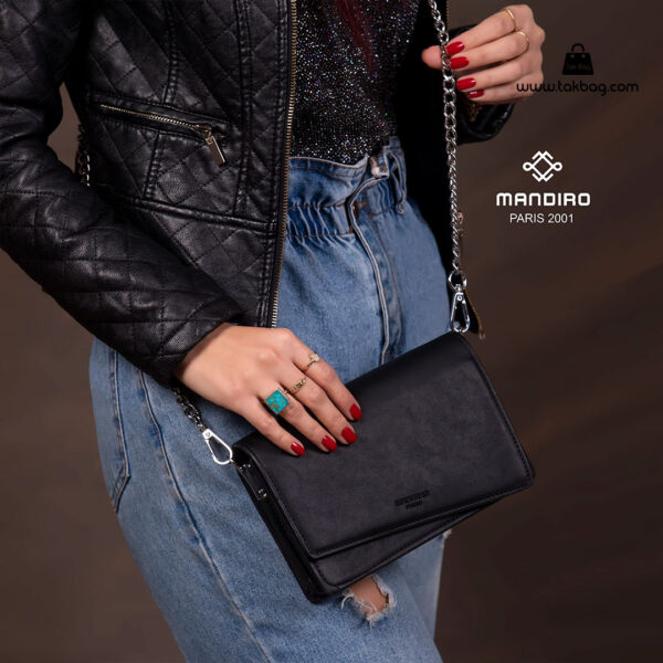کیف رودوشی زنانه کد RM-2228 برند ماندیرو رنگ مشکی با مدل ( mandiro RM-2228 )