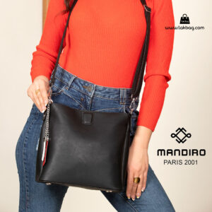کیف دستی زنانه کد RM-2230 برند ماندیرو رنگ مشکی از جلو ( mandiro RM-2230 )