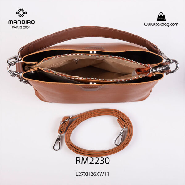کیف دستی زنانه کد RM-2230 برند ماندیرو رنگ قهوه ای از بالا ( mandiro RM-2230 )