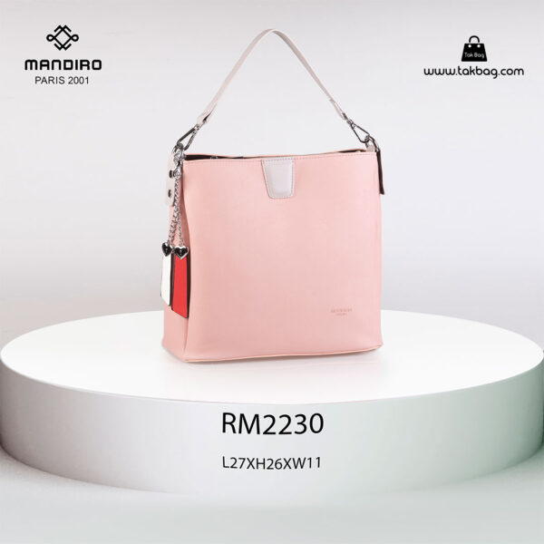 کیف دستی زنانه کد RM-2230 برند ماندیرو رنگ صورتی از جلو ( mandiro RM-2230 )