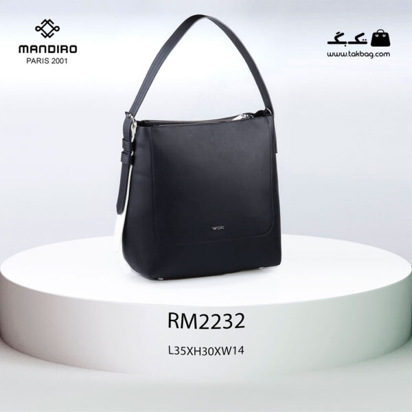کیف دستی زنانه کد RM-2232 برند ماندیرو رنگ مشکی از جلو ( mandiro RM-2232 )